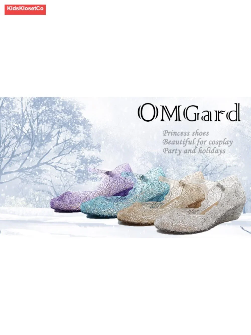 Girls Jelly Shoes Princess Sandals Glitter Toddler Flats Dress Up Cosplay